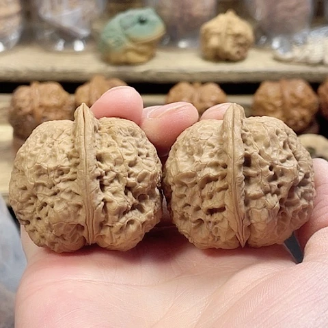 文玩核桃把件铁浮屠带彩43+