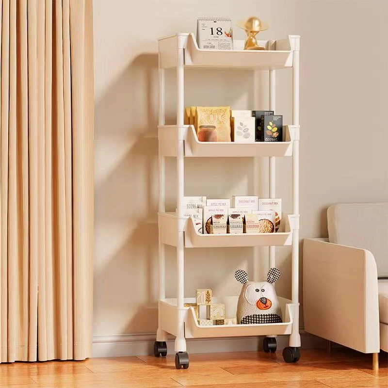 【四层】可移动置物架层收纳架家用儿童玩具小推车简易书架带轮-2