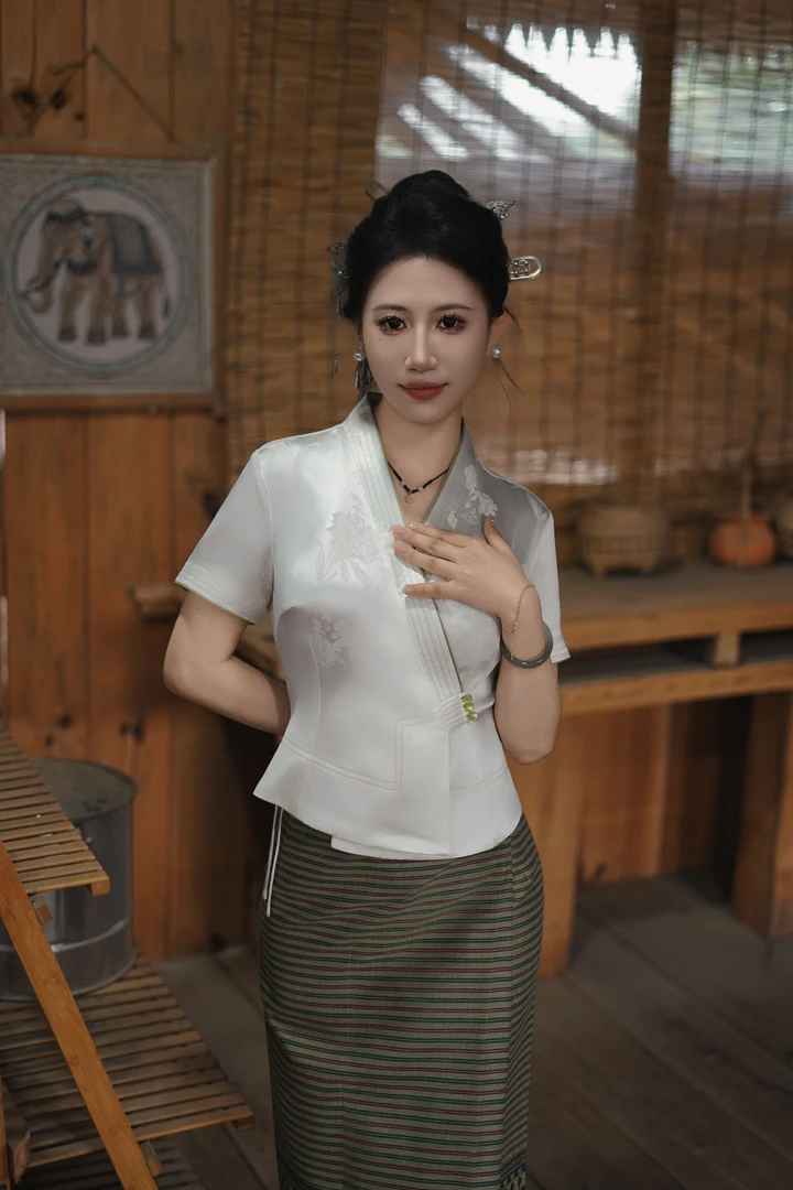 云秀玉美人民族复古高气质女装【傣族风】