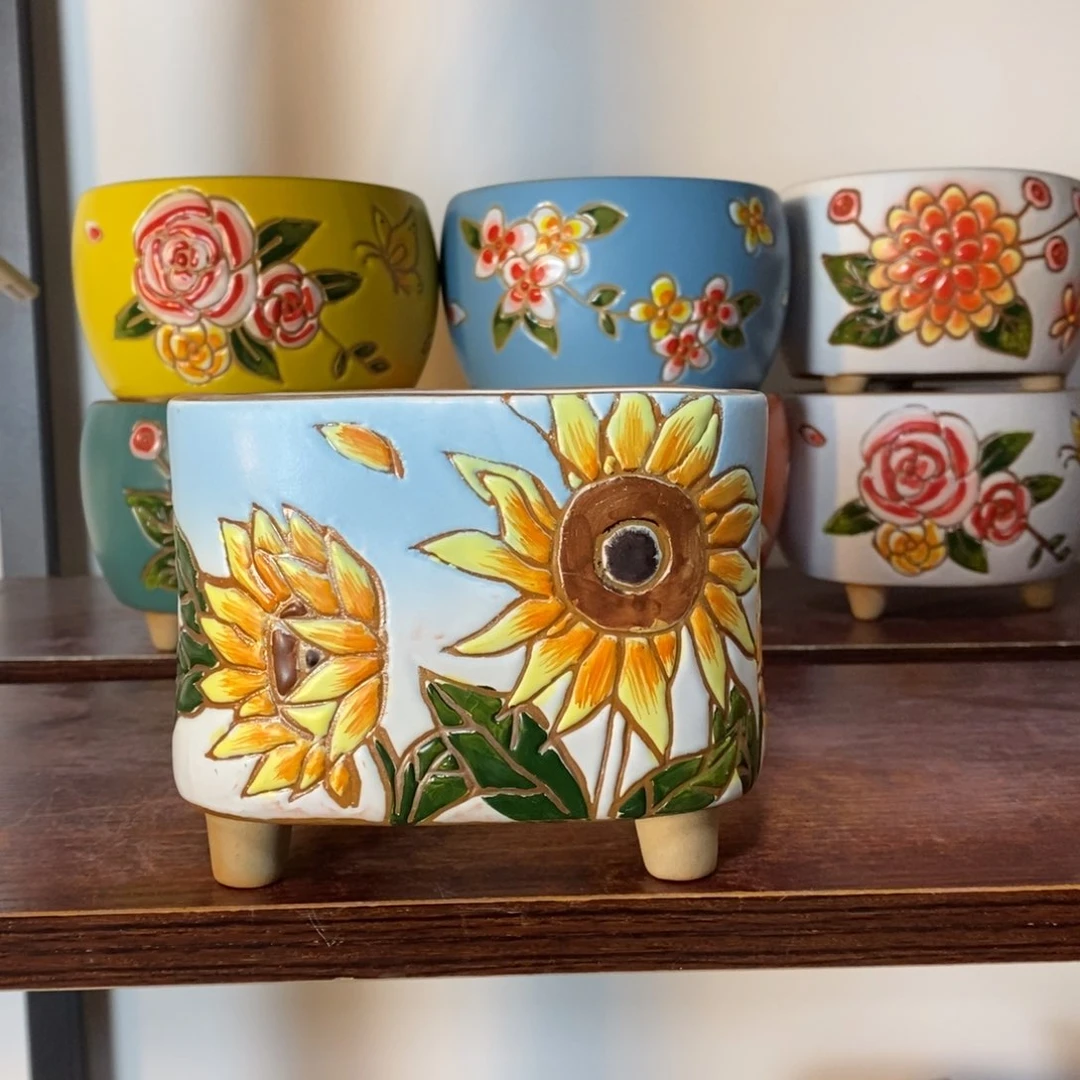 红陶韩式多肉植物花盆