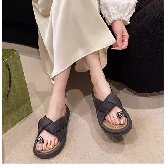 春款法式拖鞋女新款配裙子仙女风透气拖鞋24-25