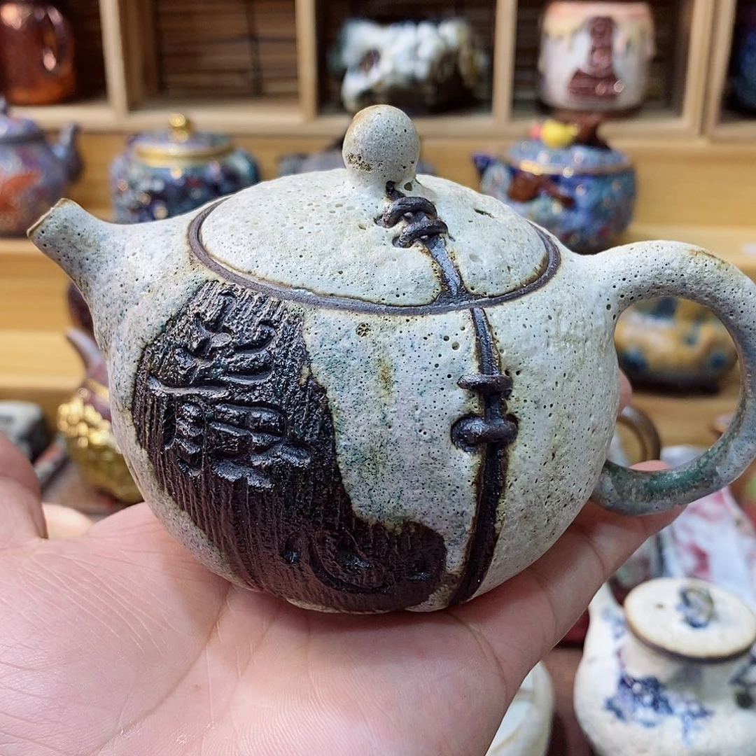 粗陶柴烧志野茶器