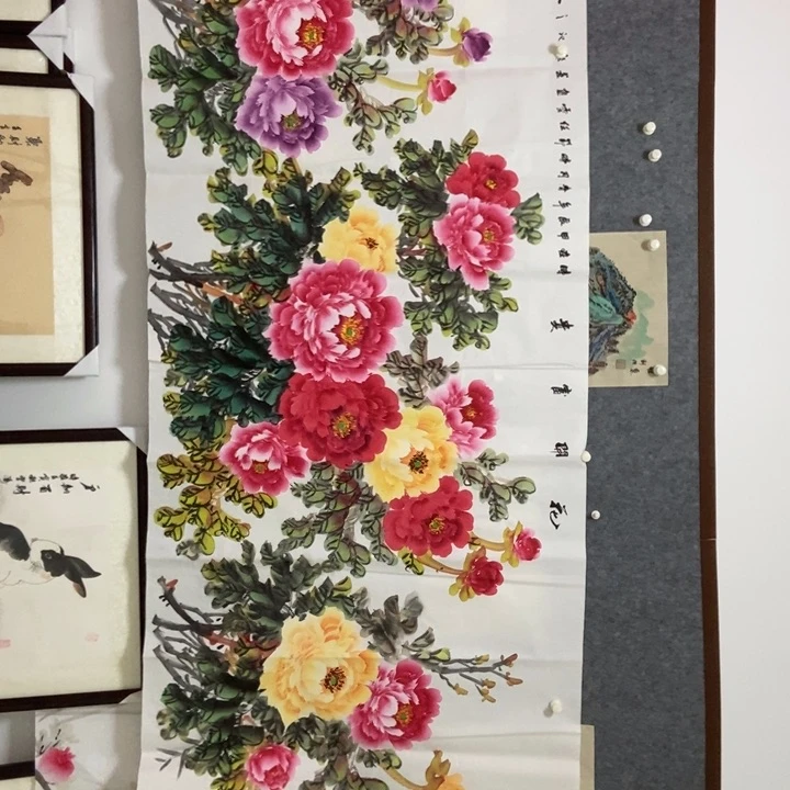 国画牡丹240厘米宽度