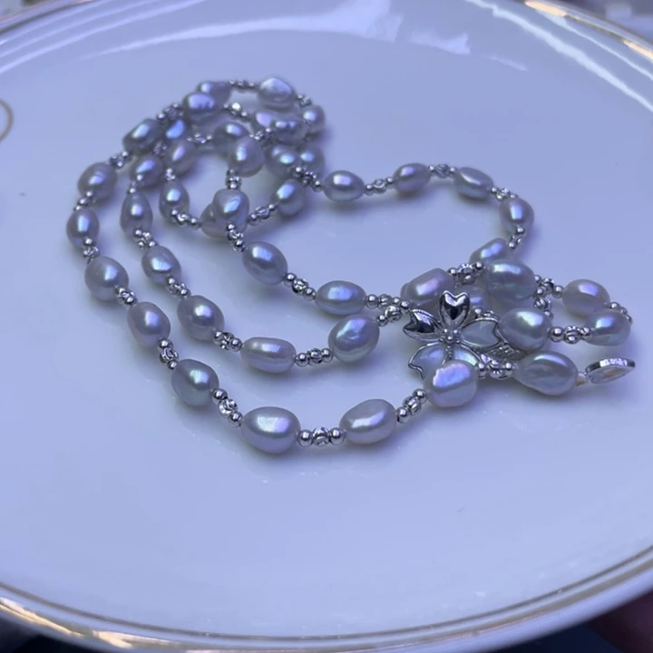 淡水珍珠颈饰合金