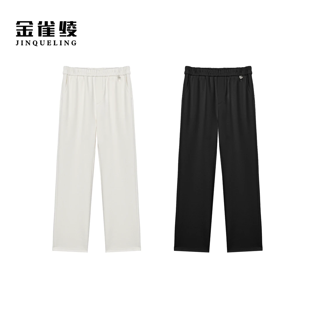 金雀绫【长腿大王】休闲风高腰微弹舒适加宽加大休闲裤SZA3KL652