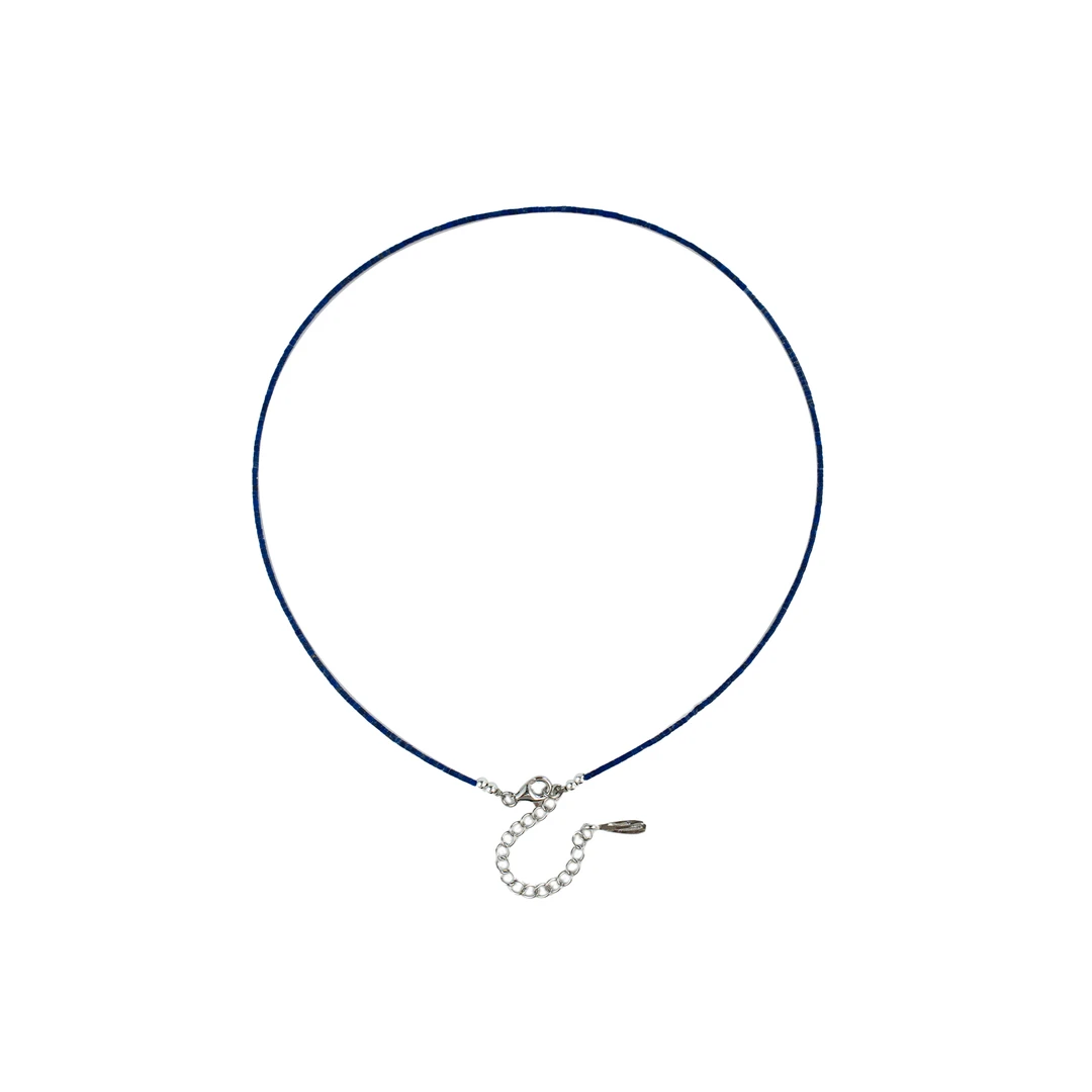 吊坠925银 【山巾子·品蓝极细项链】山野系列项链S925银扣头