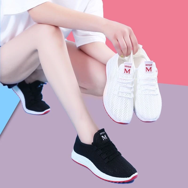 网鞋女夏季薄款小白鞋子2022新款网面运动鞋女透气百搭夏天休闲鞋
