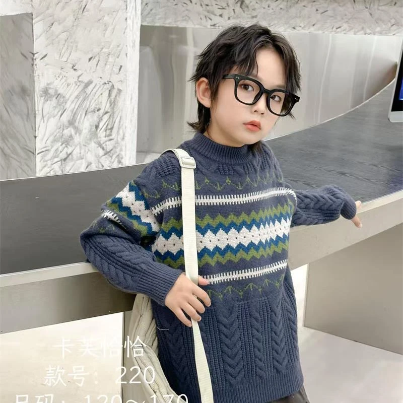 1206【恰】大童亲子时尚休闲针织毛衣-220