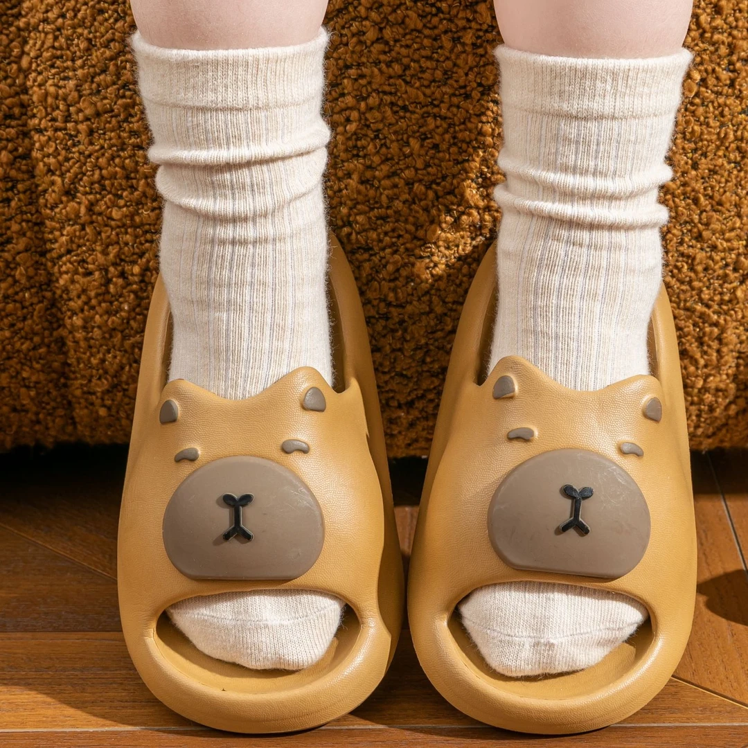 防滑洗澡拖鞋沙滩亲子儿童拖鞋卡皮巴拉夏季新款洗澡防滑家居拖鞋