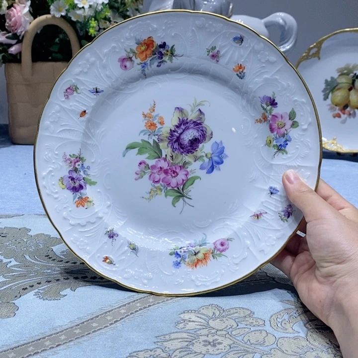瓷片梅森一等细笔花卉餐盘25cm