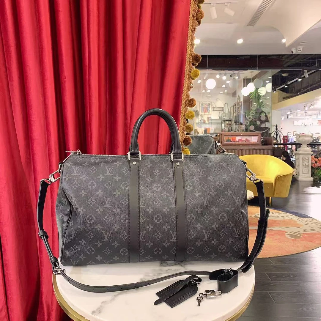 99新 LouisVuitton/路易威登 Keepall45黑武士单肩包72464033