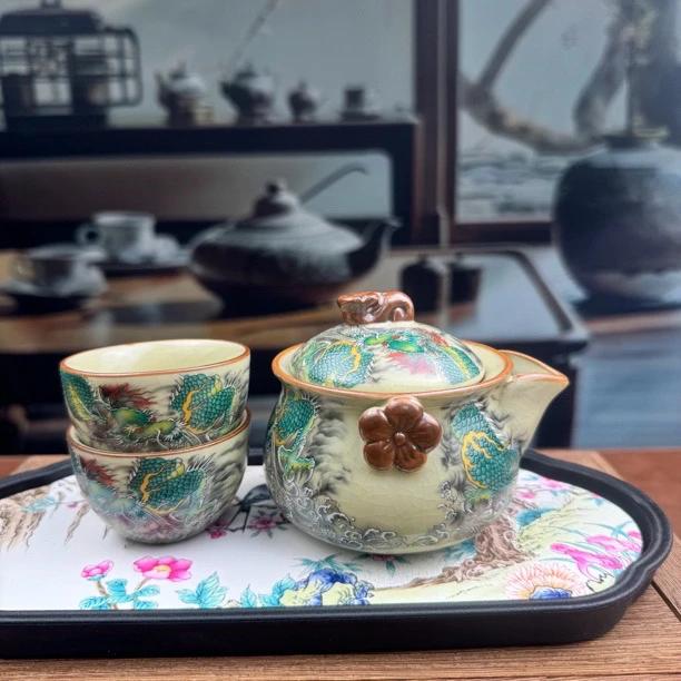 青龙手抓壶家用防烫功夫茶具中式泡茶器