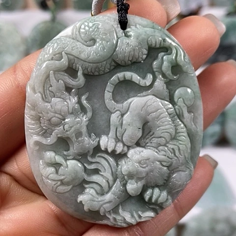 翡翠颈饰未镶嵌下山虎福利翡翠