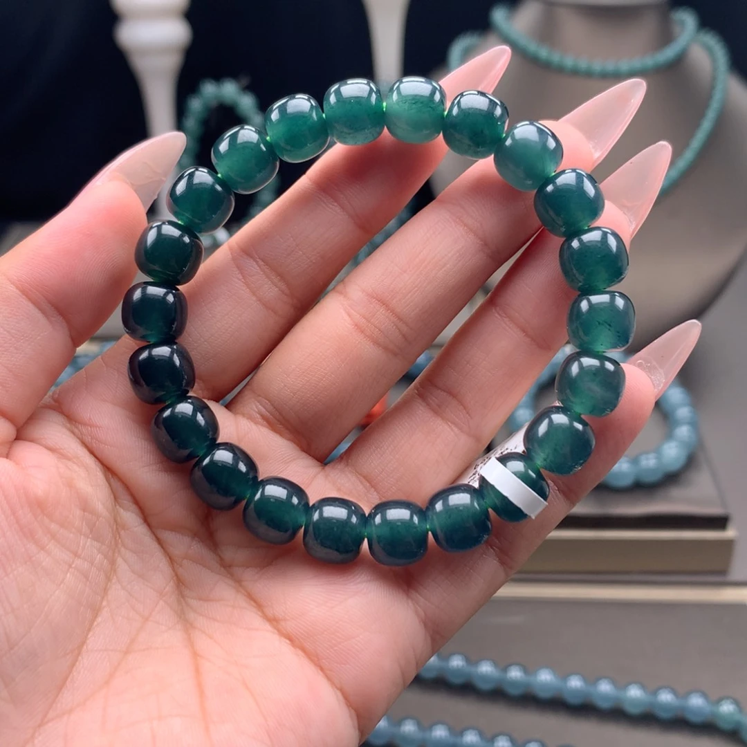 翡翠未镶嵌手链卡9.7mm老型珠渐变色福利款