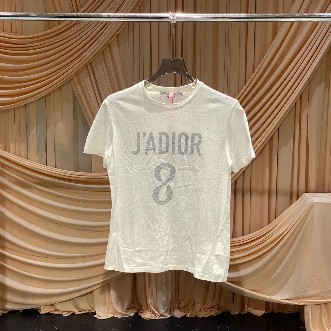 99新 DIOR/迪奥 Dior 迪奥白色数字8做旧短袖/s码/99新/32940