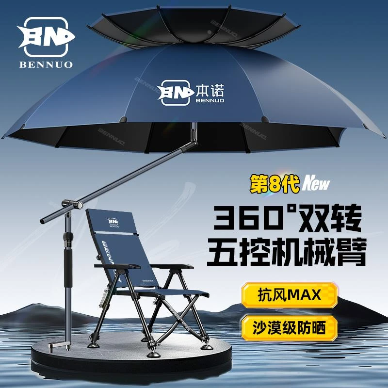 德国正品钓鱼伞2025新款大钓伞户外钓鱼专用遮阳伞拐杖雨伞新型机