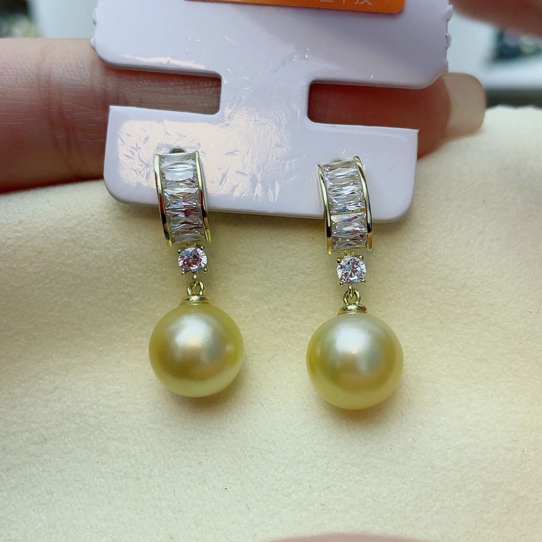 耳饰海水珍珠银S925镶嵌w36