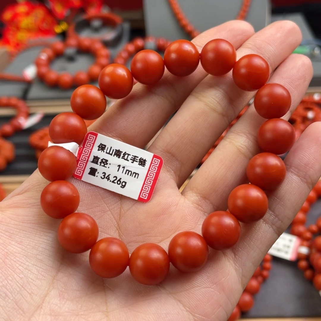 南红玛瑙11+mm 单圈未镶嵌超*人