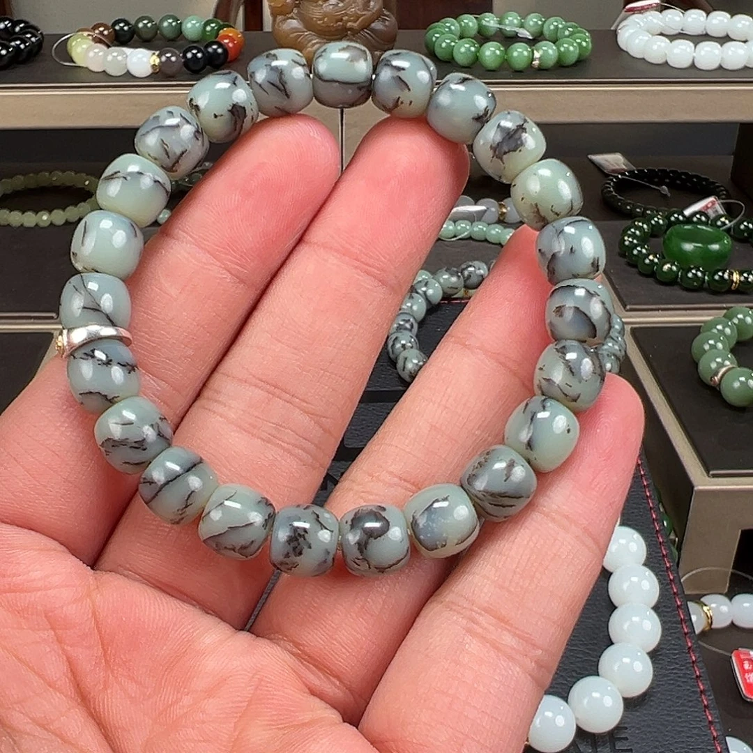 和田玉未镶嵌手链卡9mm