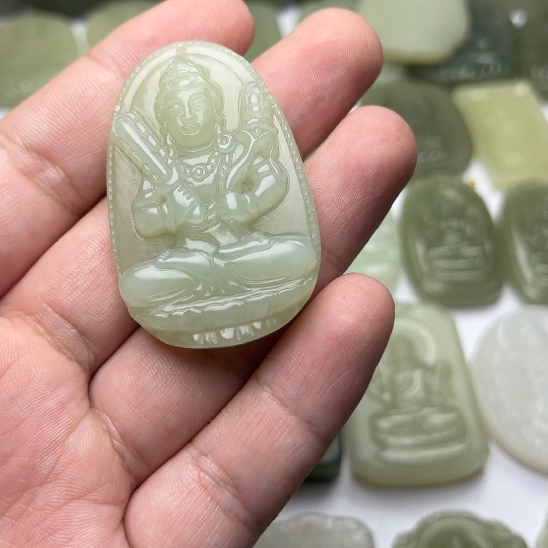 花***定制和田玉天然正品和田玉虎的守护神精抛光