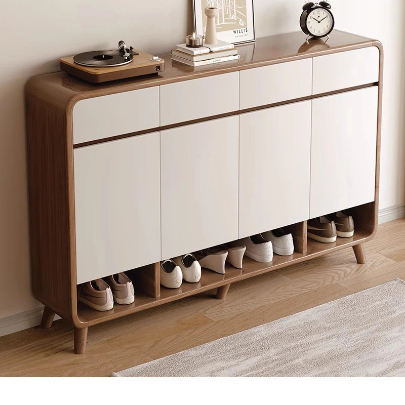 鞋柜家用门口入户玄关柜储物柜子2024新款爆款实木色鞋架