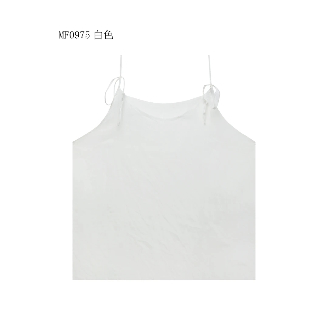 【家】MF0975白色文艺极简舒适休闲百搭吊带