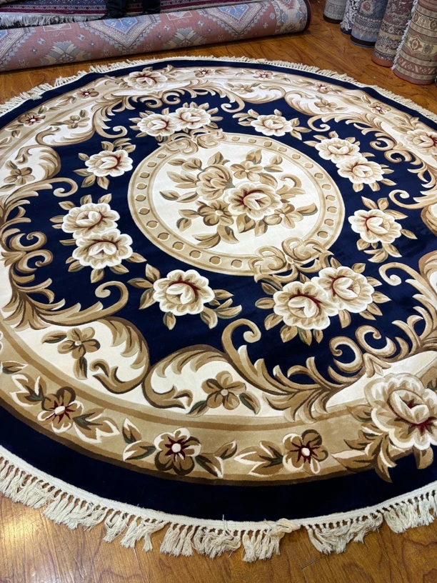 国产棉丝正圆形地毯3*3