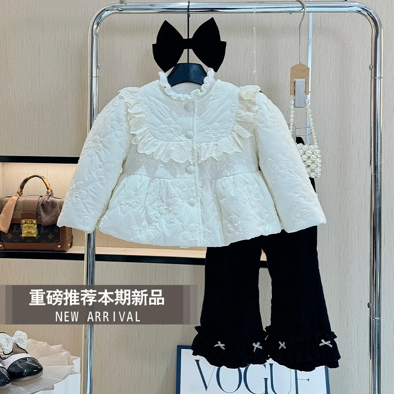 女童冬装外套2025新款冬季棉服加绒加厚小女孩洋气时尚棉衣两件套