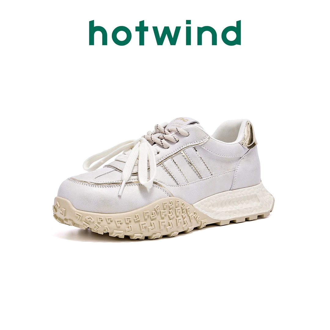 Hotwind/热风2025年新款小众休闲鞋时尚百搭透气小清新韩版厚底