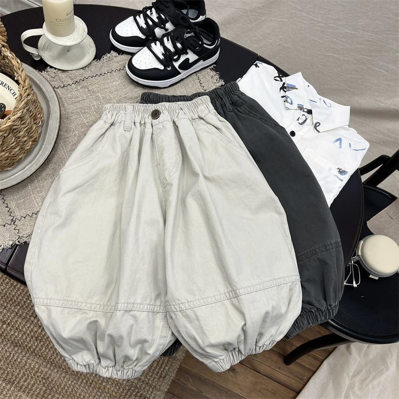 【臻贝安秋季上新】2025男女童时尚休闲裤灯笼裤哈伦裤松紧百搭长裤