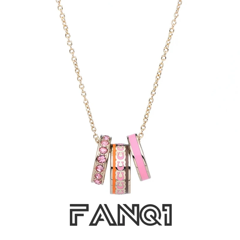 坠链均925银 寇家女士三环项链经典时尚百搭高级感锁骨链送女朋友