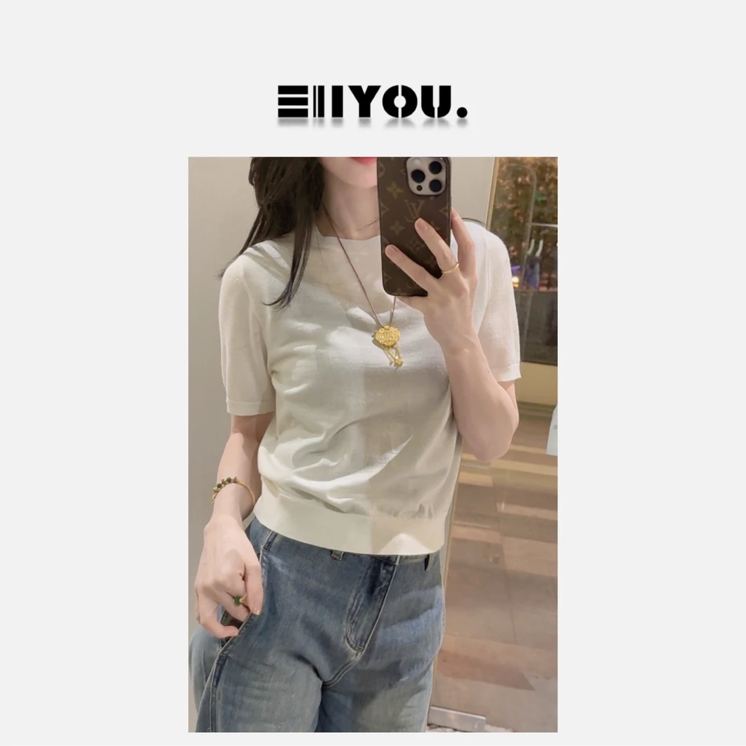 【ENYOU定制】早春 三色绵羊毛针织中袖上衣