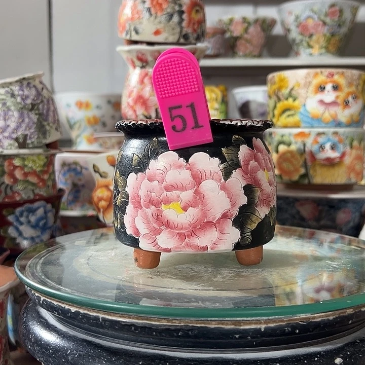 景德镇幸运花盆手绘盆