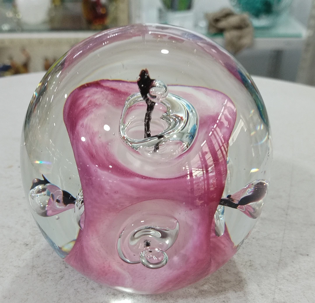 手工琉璃异形金红正方形琉璃球手工创意制作