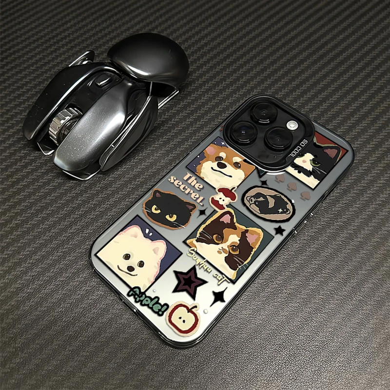 卡通猫狗适用苹果17手机壳iphone16套15promax/14/13创意12网红11
