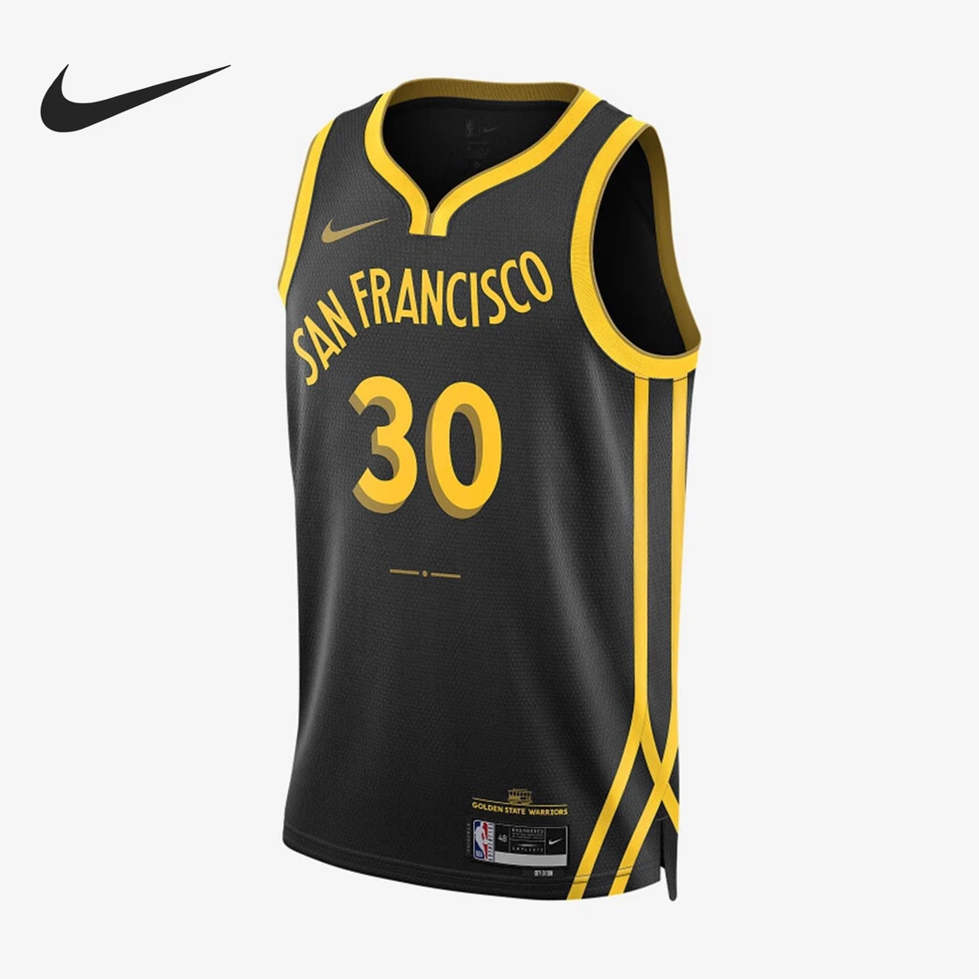Nike/耐克正品男子金州勇士队篮球运动舒适背心DX8502-011