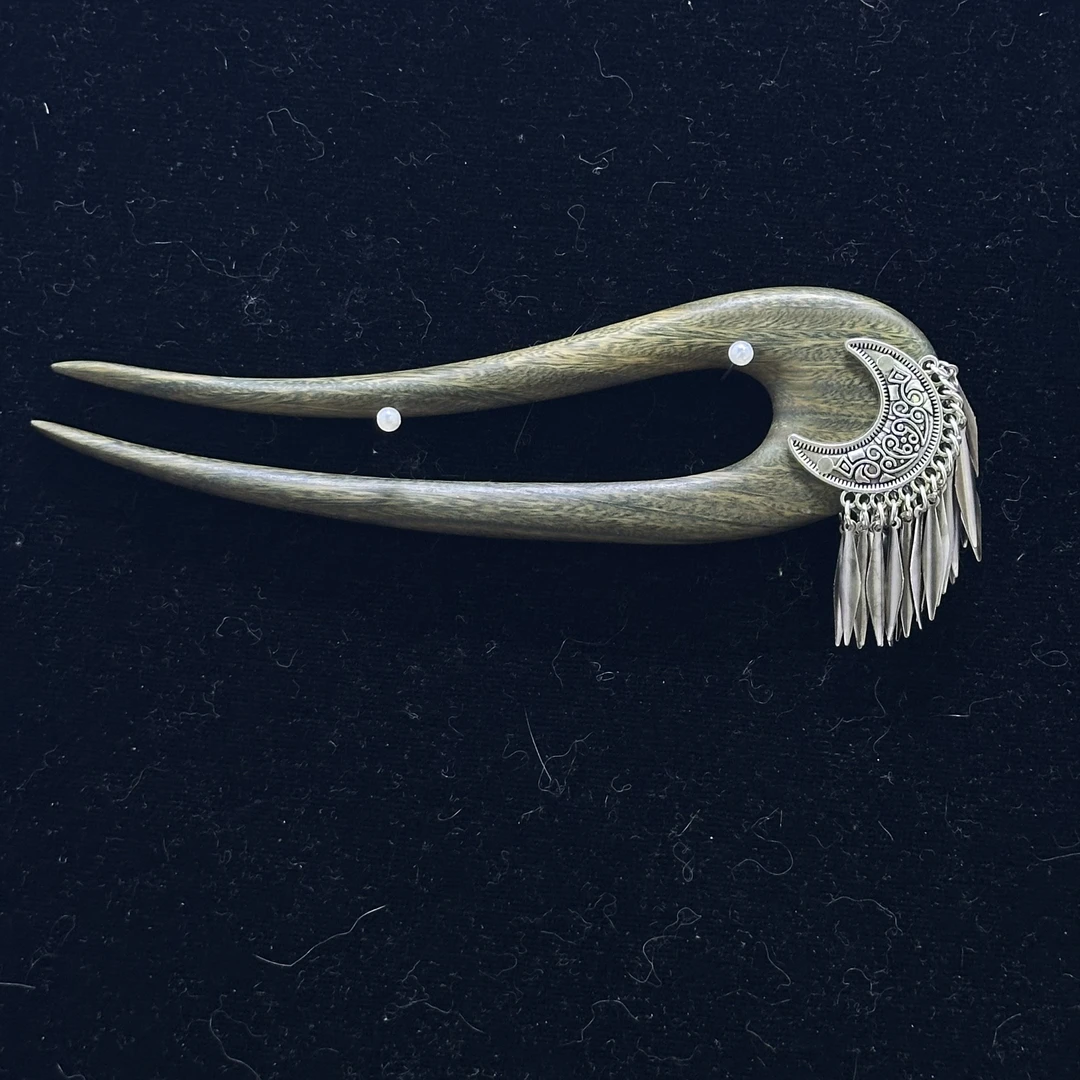 纯天然檀木发簪十五公分双面