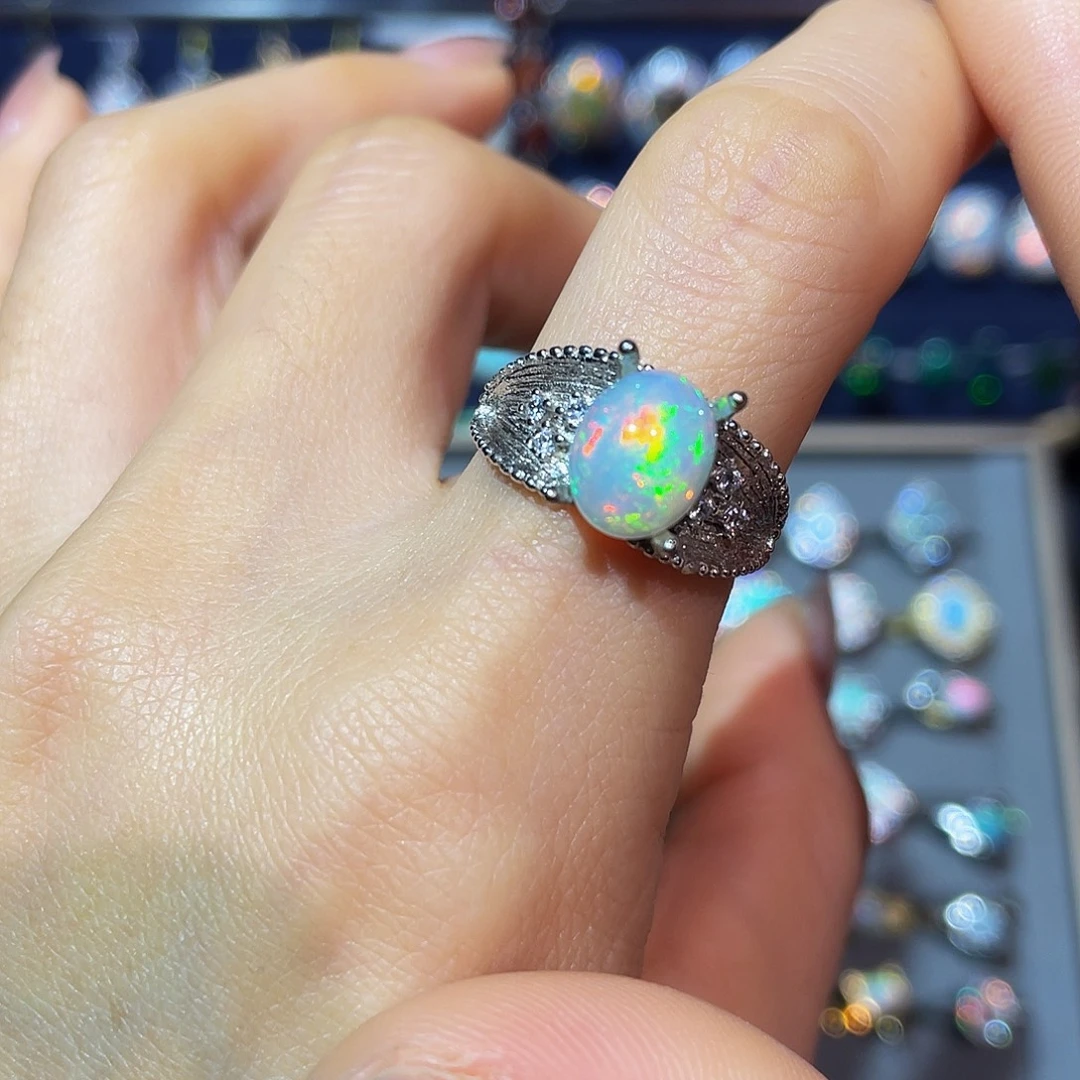 欧泊银S925镶嵌戒指