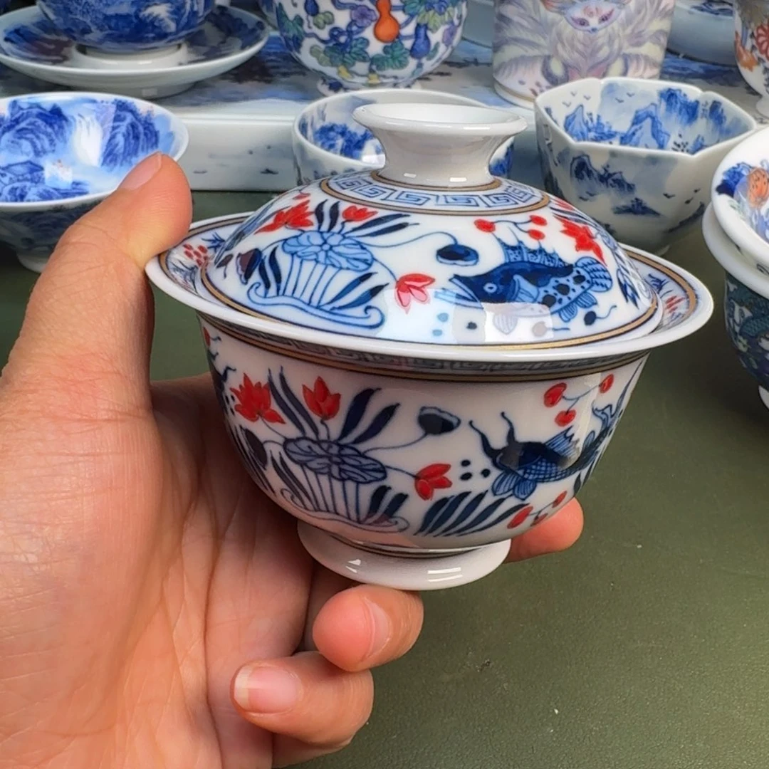 瓷景德镇纯手绘茶具圆圆273