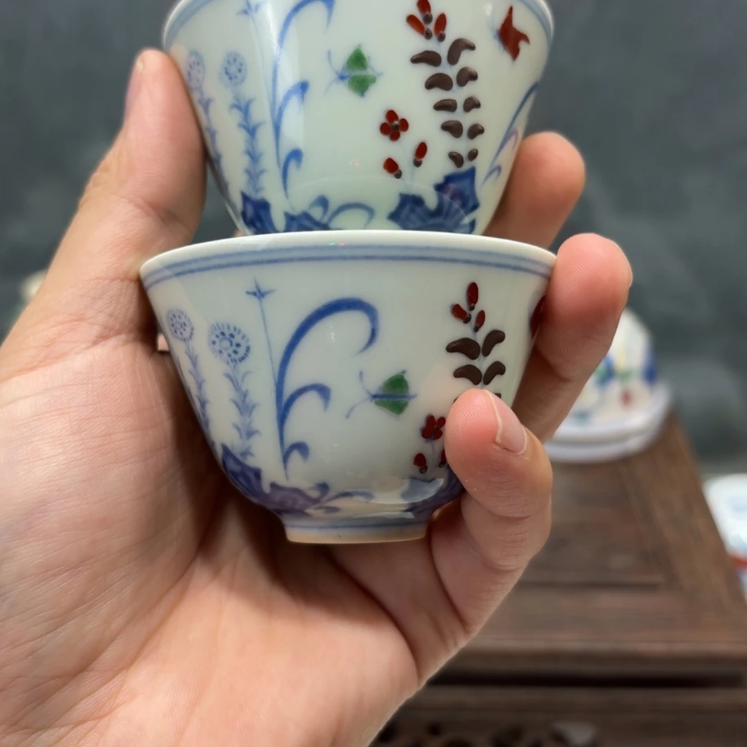 老***玩摆件瓷器工艺品摆件斗彩