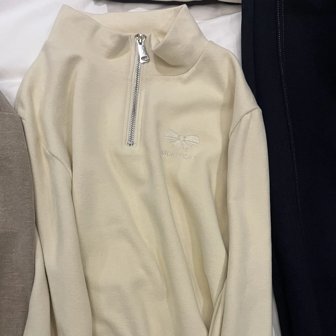 女士半拉链加厚秋冬长袖加绒常规款T恤拉链套头半高领