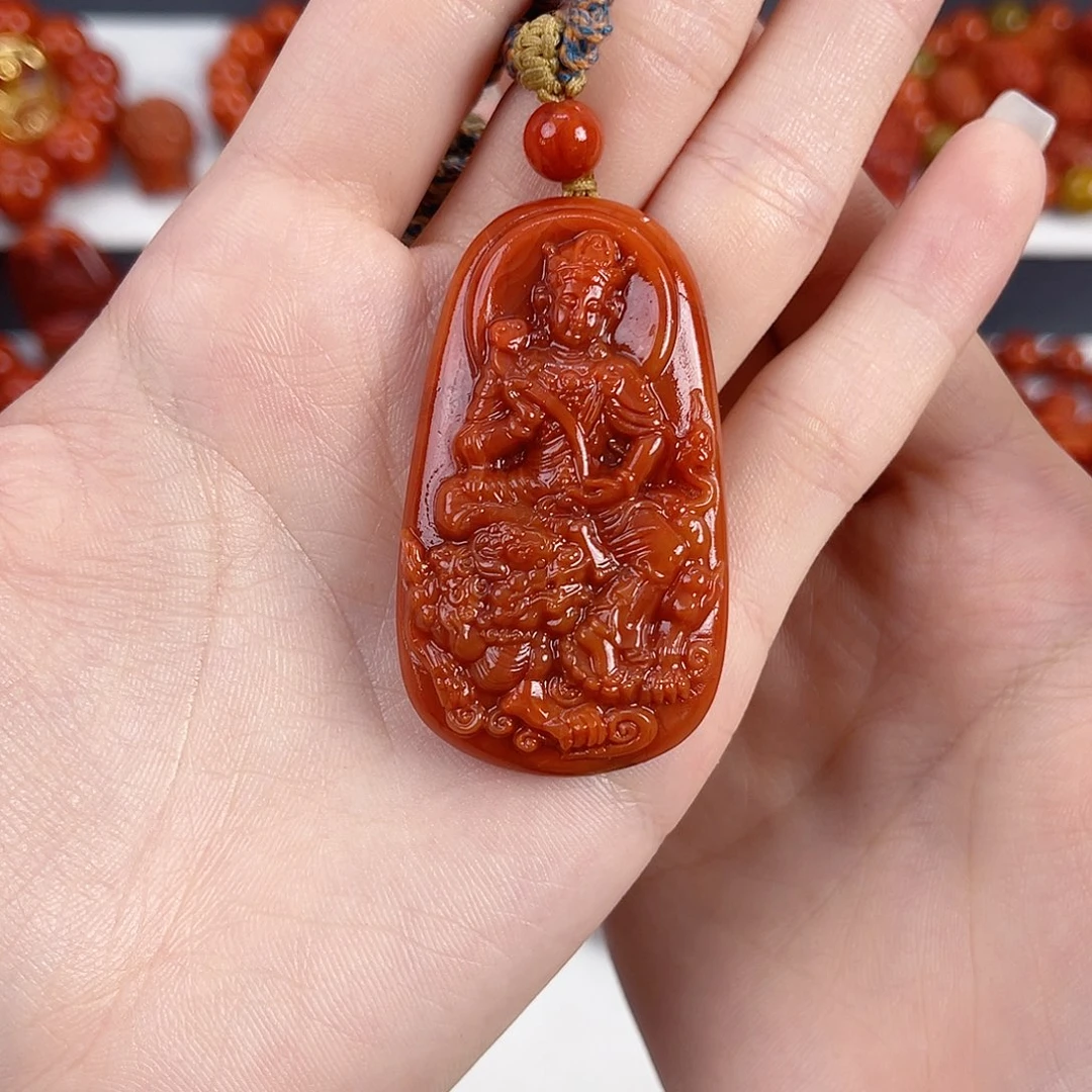 南红玛瑙未镶嵌瓦西文殊菩萨