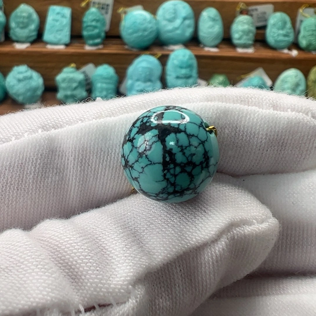 绿松石未镶嵌圆珠13.5mm