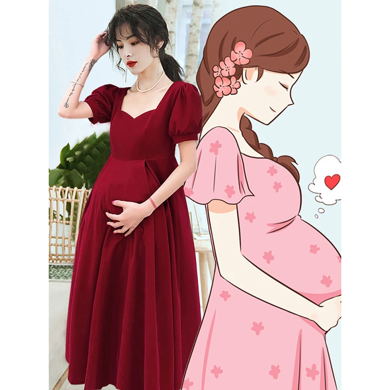 敬酒新娘孕妇平时穿结婚礼服订婚新款回门显瘦红色礼服连衣裙遮肚