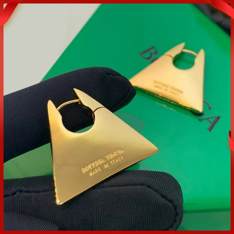 合金无非金属耳饰 复古酷潮欧美合金三角形光面耳环个性高定轻奢