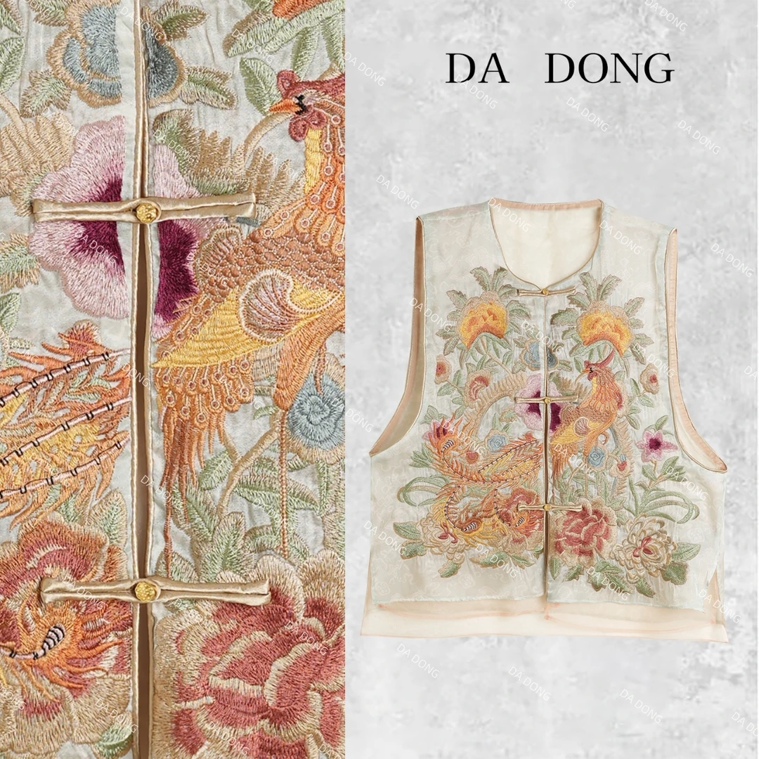 凤穿牡丹--新中式国风时尚百搭重工刺绣复古小众设计休闲显瘦马甲