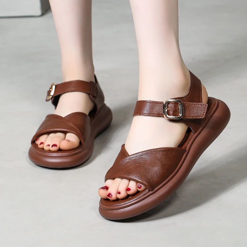 33小码平底凉鞋女夏外穿新款软底舒适休闲鞋魔术贴沙滩凉鞋42大码