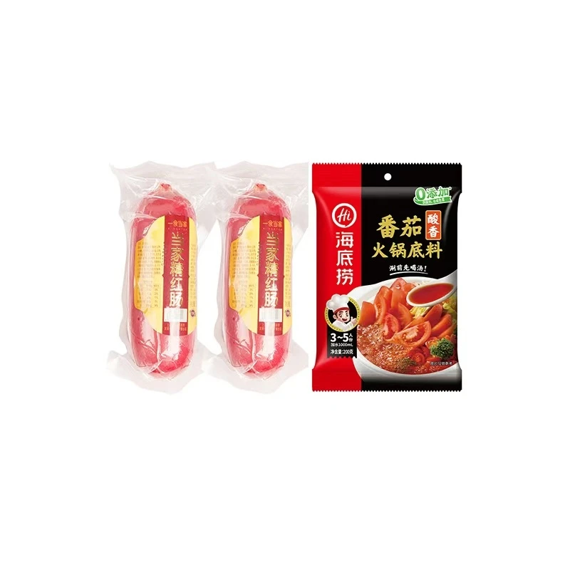 一食当家精红肠300g*2根上海特产风味香肠猪肉熟食肉大红肠