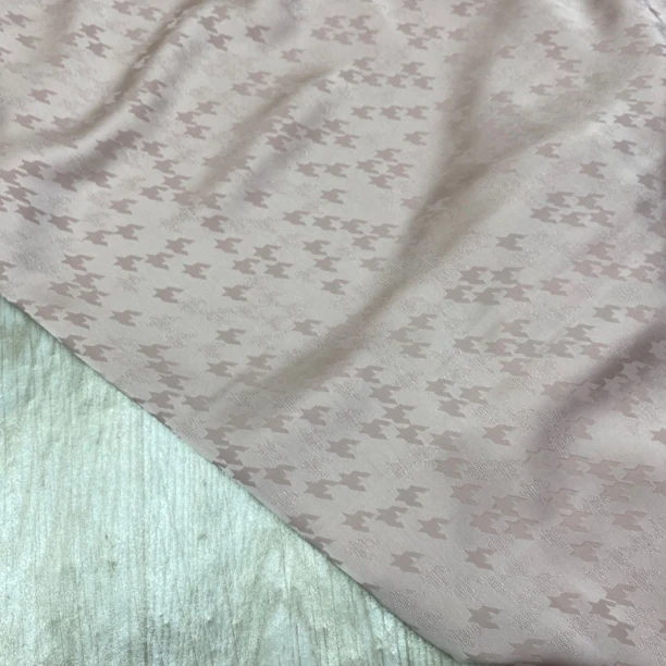 千鸟格胭脂粉双面家居服防晒旗袍裙子服装手工布料辅料面料响云纱