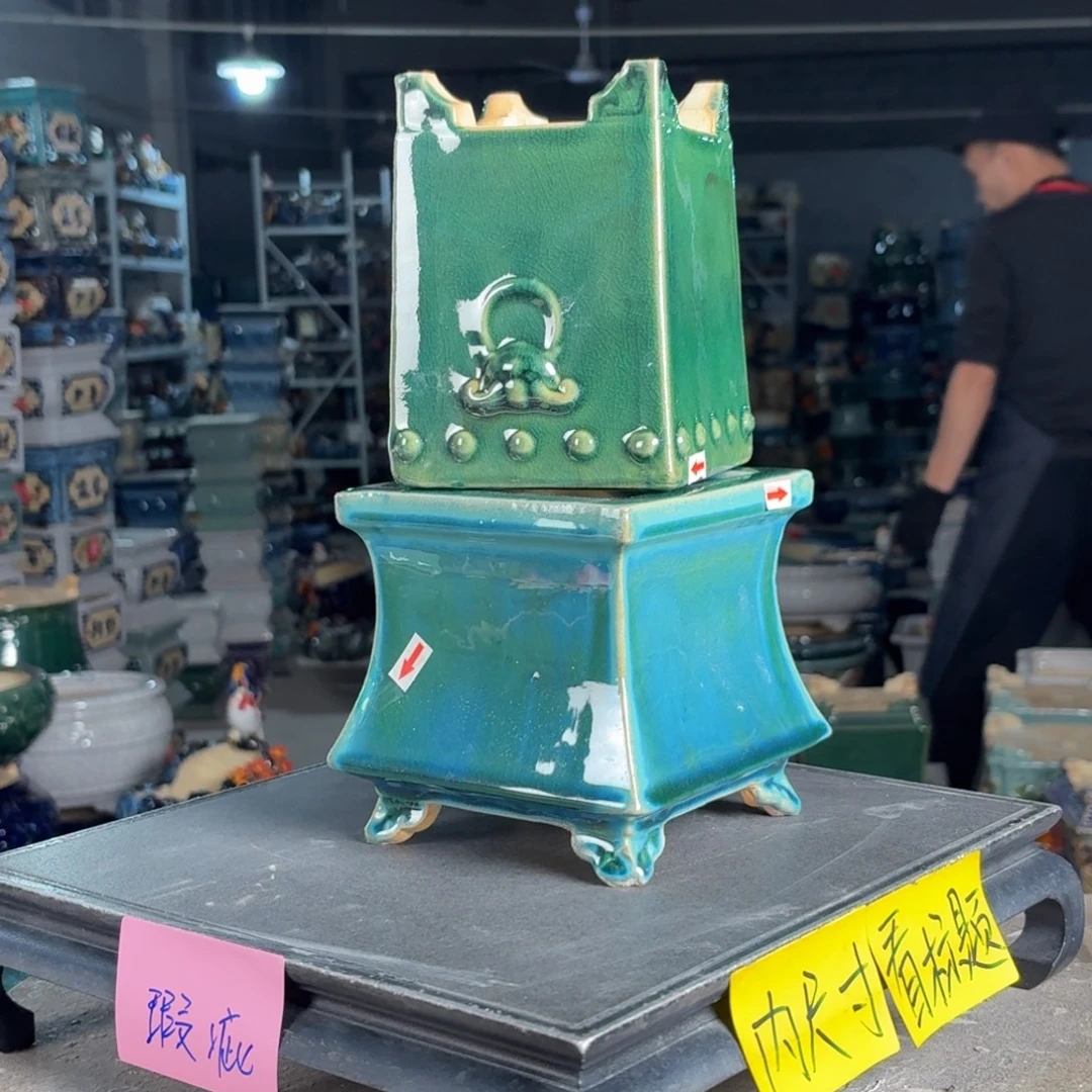 一风堂石湾花盆 瑕疵修补痕迹